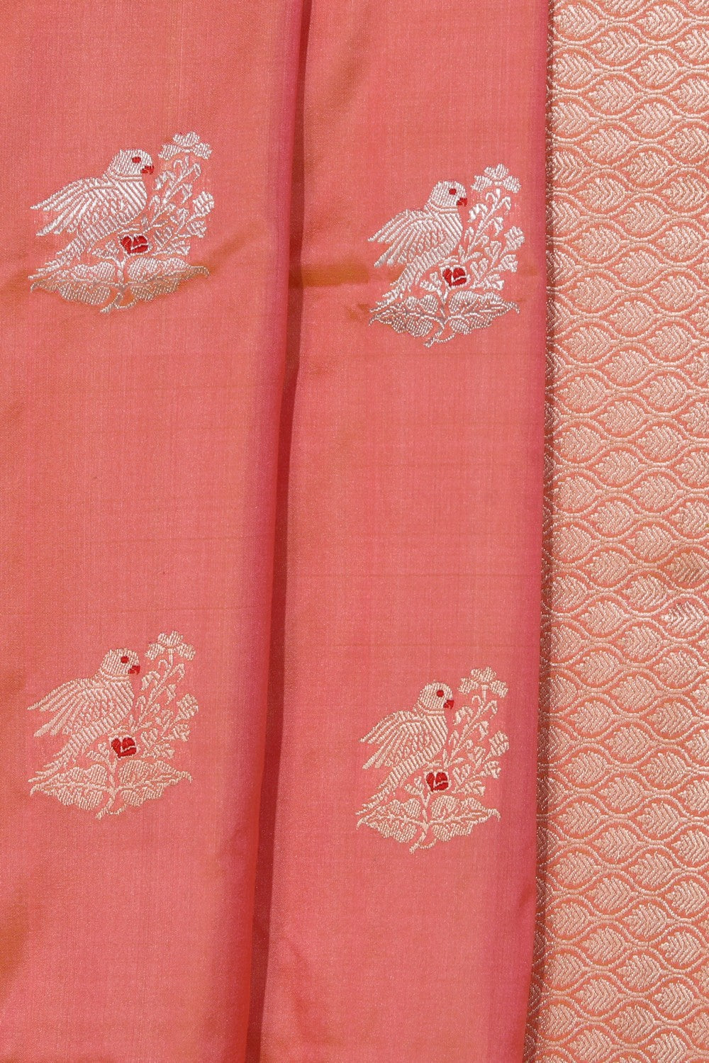 Banarasi Katan Silk Peach Saree