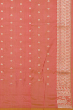 Image of Banarasi Katan Silk Peach Saree