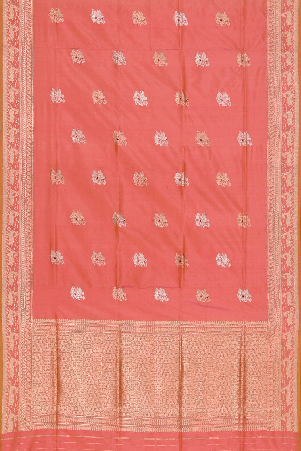 Banarasi Katan Silk Peach Saree