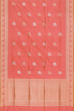 Image of Banarasi Katan Silk Peach Saree