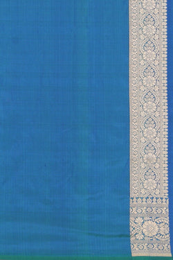 Image of Banarasi Katan Silk Teal Blue Saree