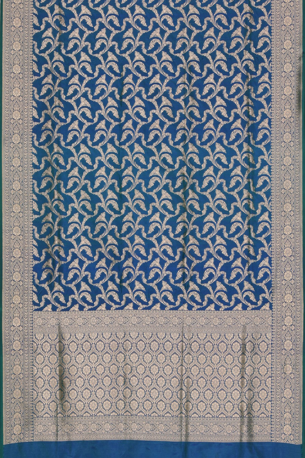 Banarasi Katan Silk Teal Blue Saree