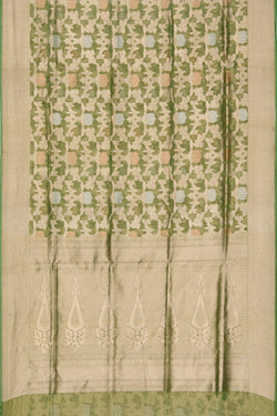 Image of Banarasi Tissue Silk Green Saree