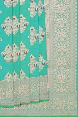 Image of Banarasi Katan Silk Sea Green Saree