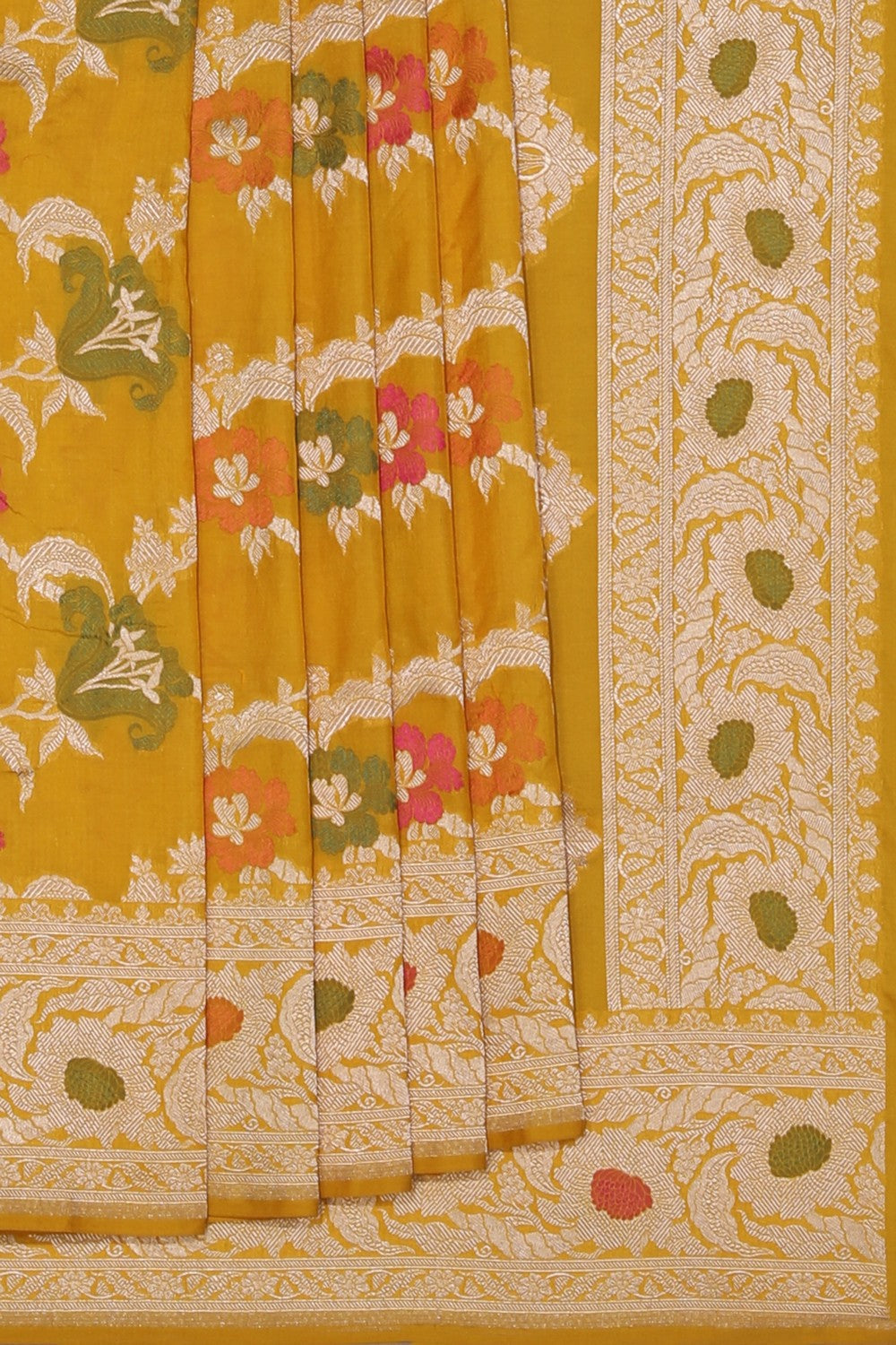 Banarasi Katan Silk Mustard Saree