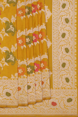 Image of Banarasi Katan Silk Mustard Saree