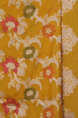 Image of Banarasi Katan Silk Mustard Saree