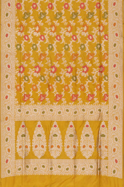 Image of Banarasi Katan Silk Mustard Saree