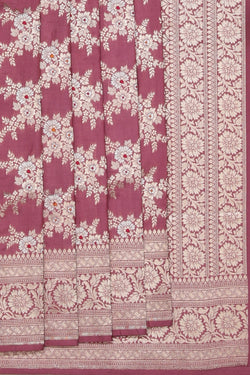 Image of Banarasi Katan Silk Onion-Pink Saree