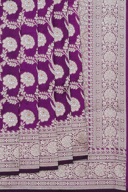 Image of Banarasi Katan Silk Violet Saree