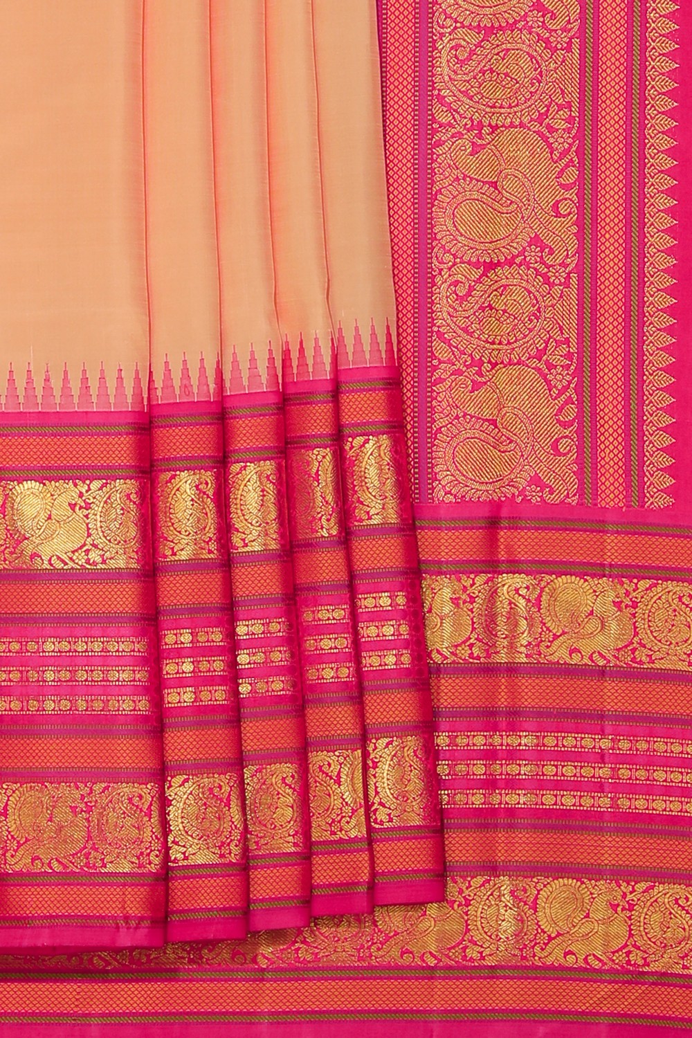 Arani Silk Peach Saree