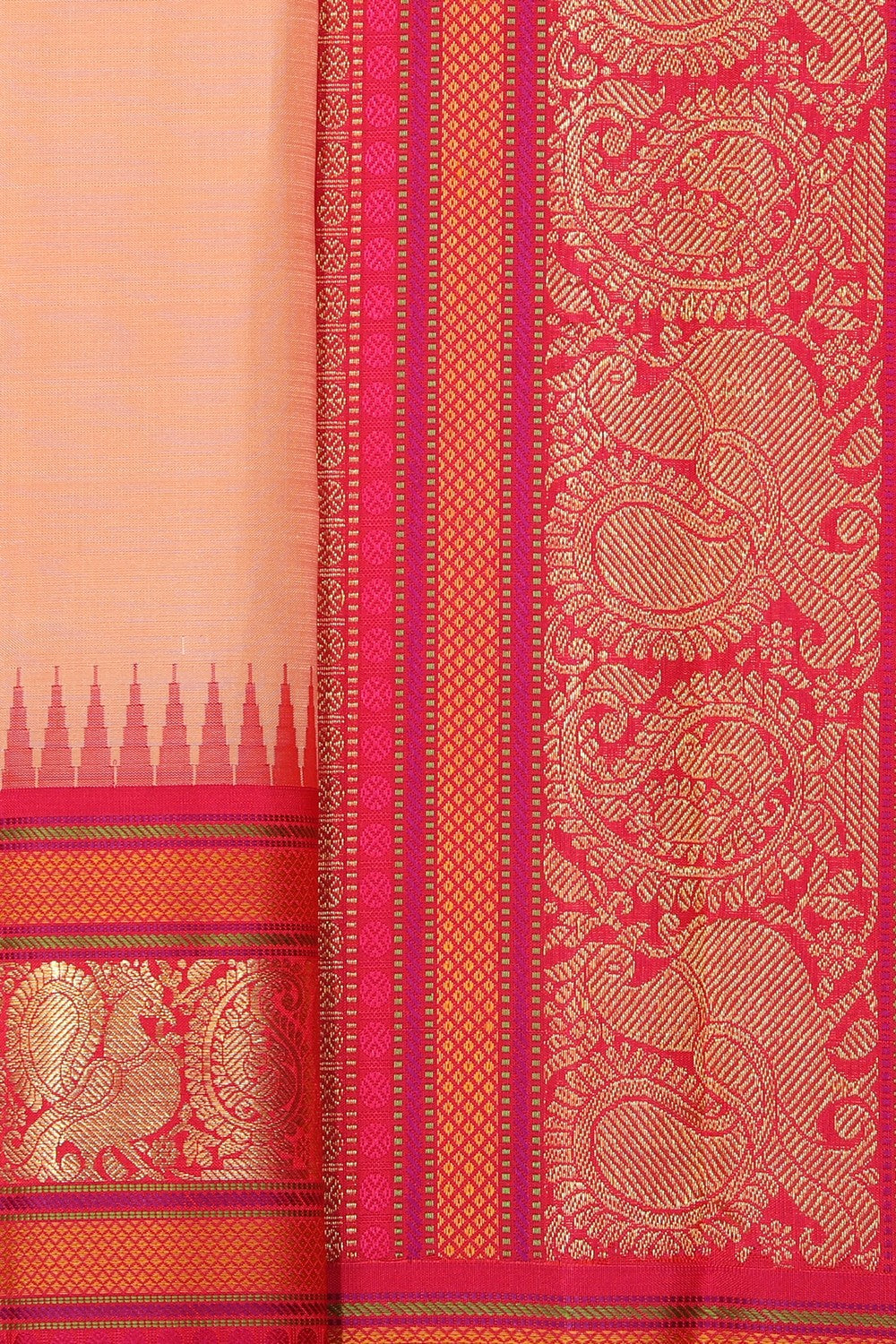 Arani Silk Peach Saree