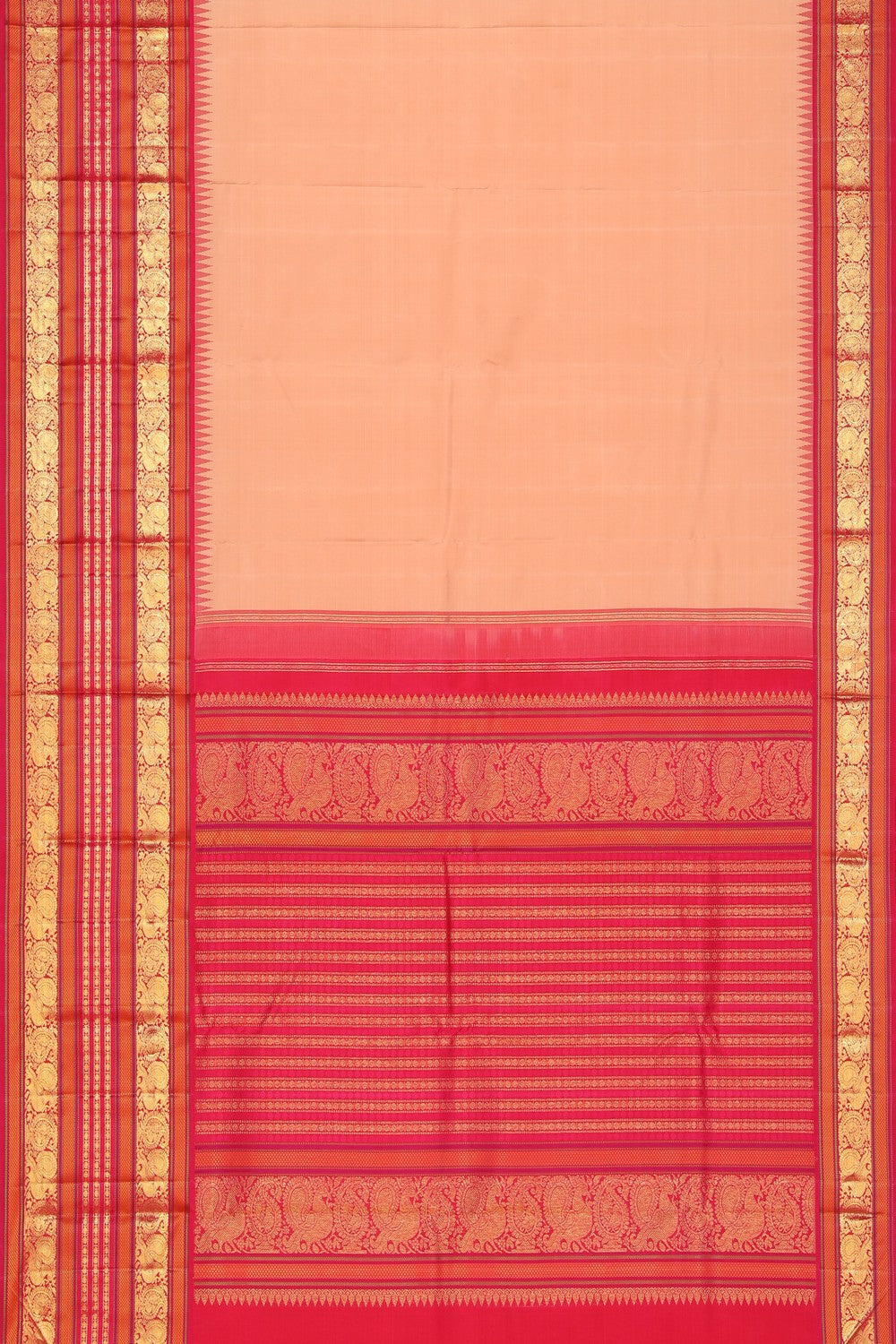 Arani Silk Peach Saree