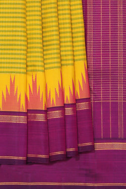 Image of Arani Silk Spring Yellow Saree