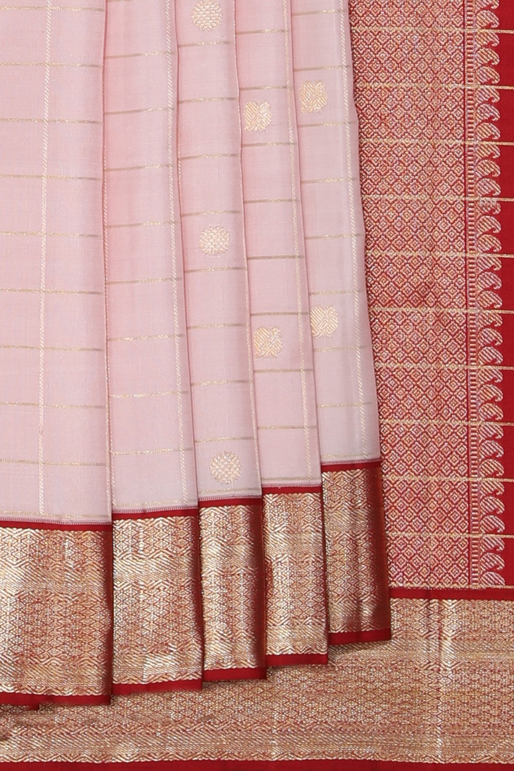 Arani Silk Peach Saree