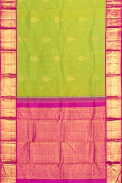 Image of Arani Silk Parrot Green Saree