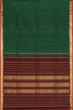 Image of Arani Silk Bottle Green Saree