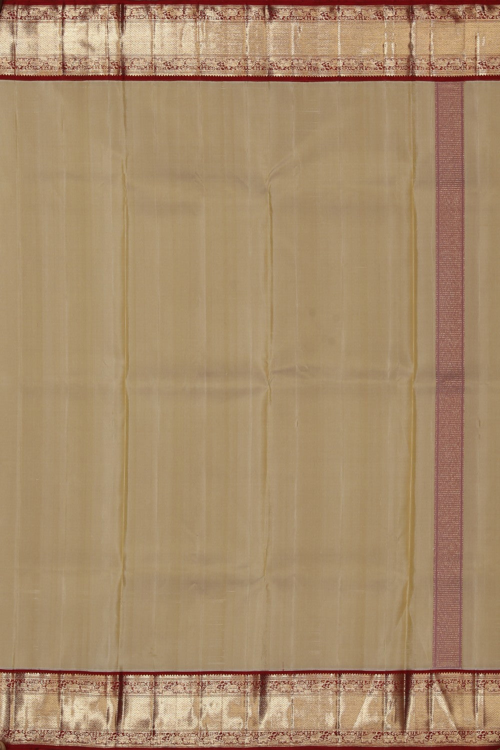 Kanchipuram Silk Beige Dhoti With Kanduva (8 X 4)