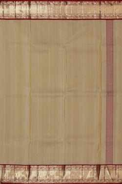 Image of Kanchipuram Silk Beige Dhoti With Kanduva (8 X 4)