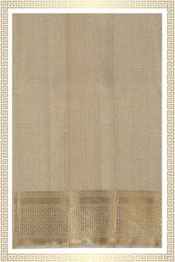 Image of Kanchipuram Silk Beige Dhoti With Kanduva (8 X 4)