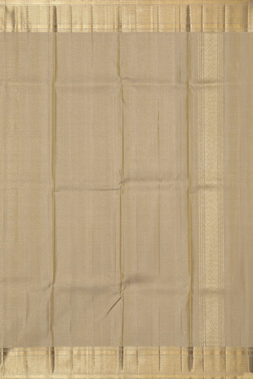 Kanchipuram Silk Beige Dhoti With Kanduva (8 X 4)