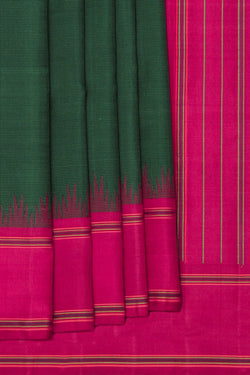 Image of Arani Silk Bottle Green Saree