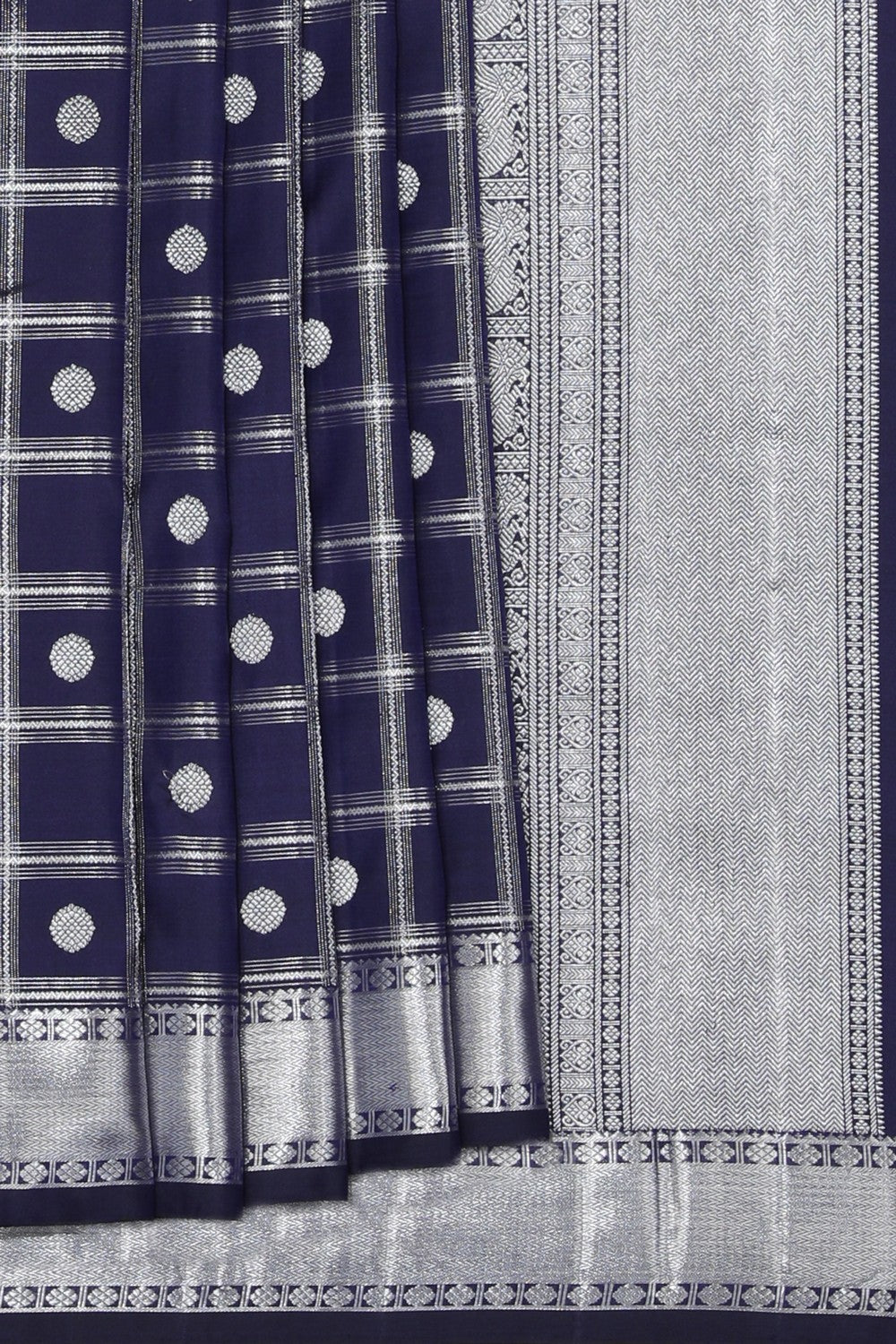 Image of Arani Silk Navy Blue Saree