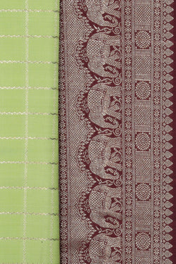 Image of Arani Silk Mint-Green Saree