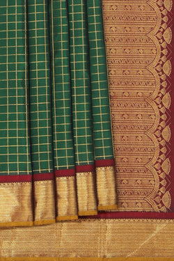 Image of Arani Silk Bottle Green Saree