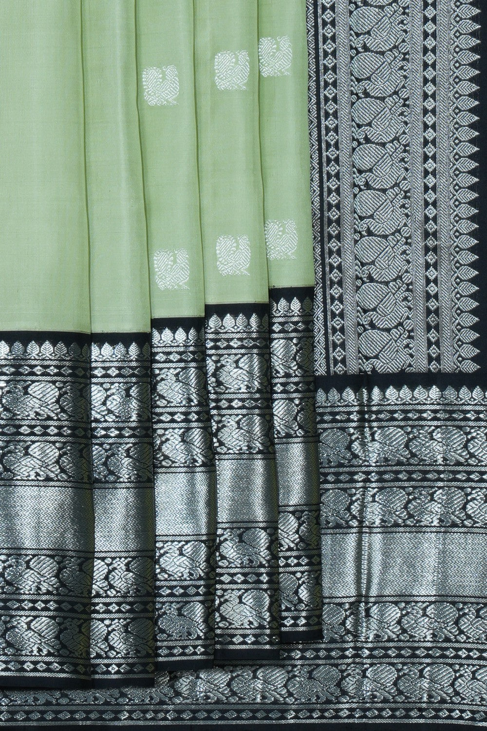 Kanchipuram Silk Mint-Green Saree