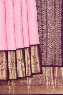 Image of Kanchipuram Silk Pink Saree