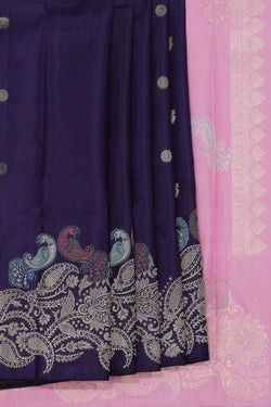 Image of Kanchipuram Silk Violet Saree