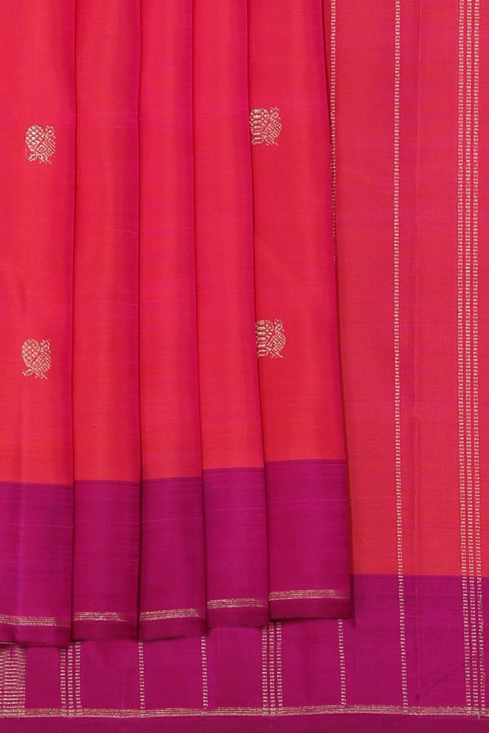 Kanchipuram Silk Fuchsia-Pink Saree