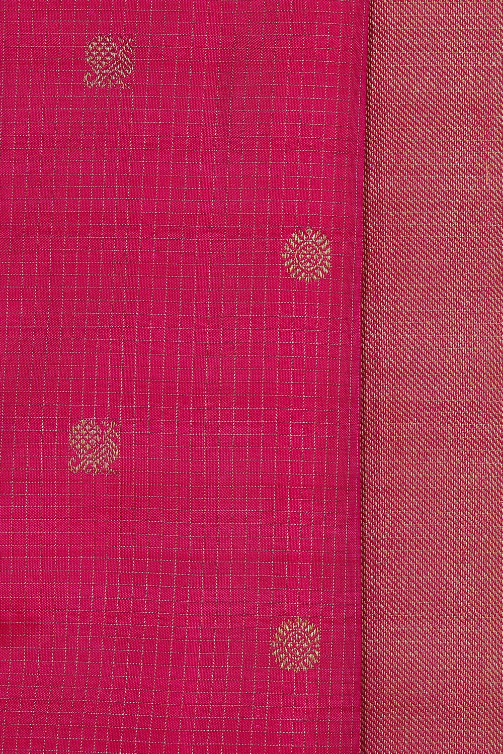 Kanchipuram Silk Fuchsia-Pink Saree