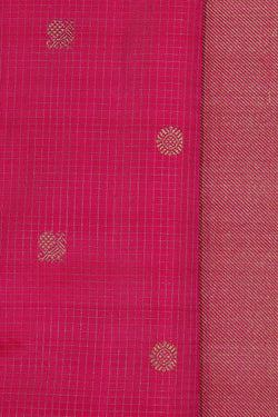 Image of Kanchipuram Silk Fuchsia-Pink Saree