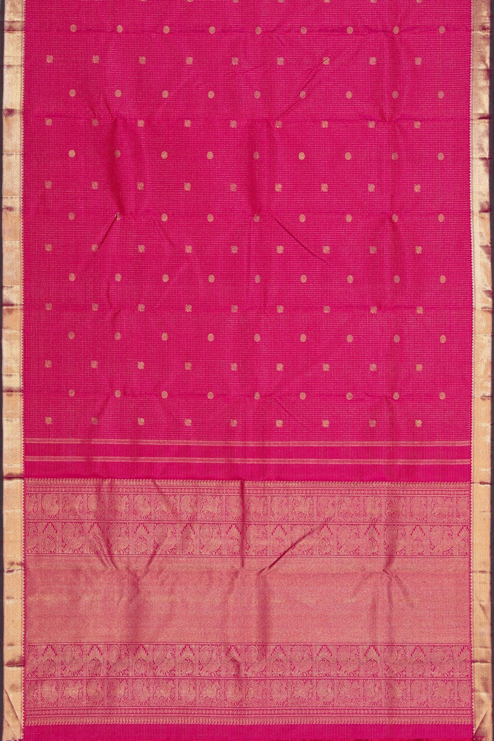 Kanchipuram Silk Fuchsia-Pink Saree