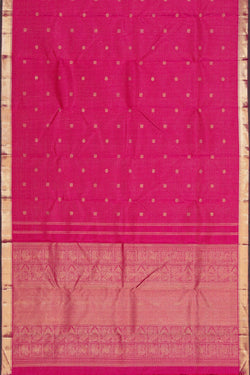 Image of Kanchipuram Silk Fuchsia-Pink Saree