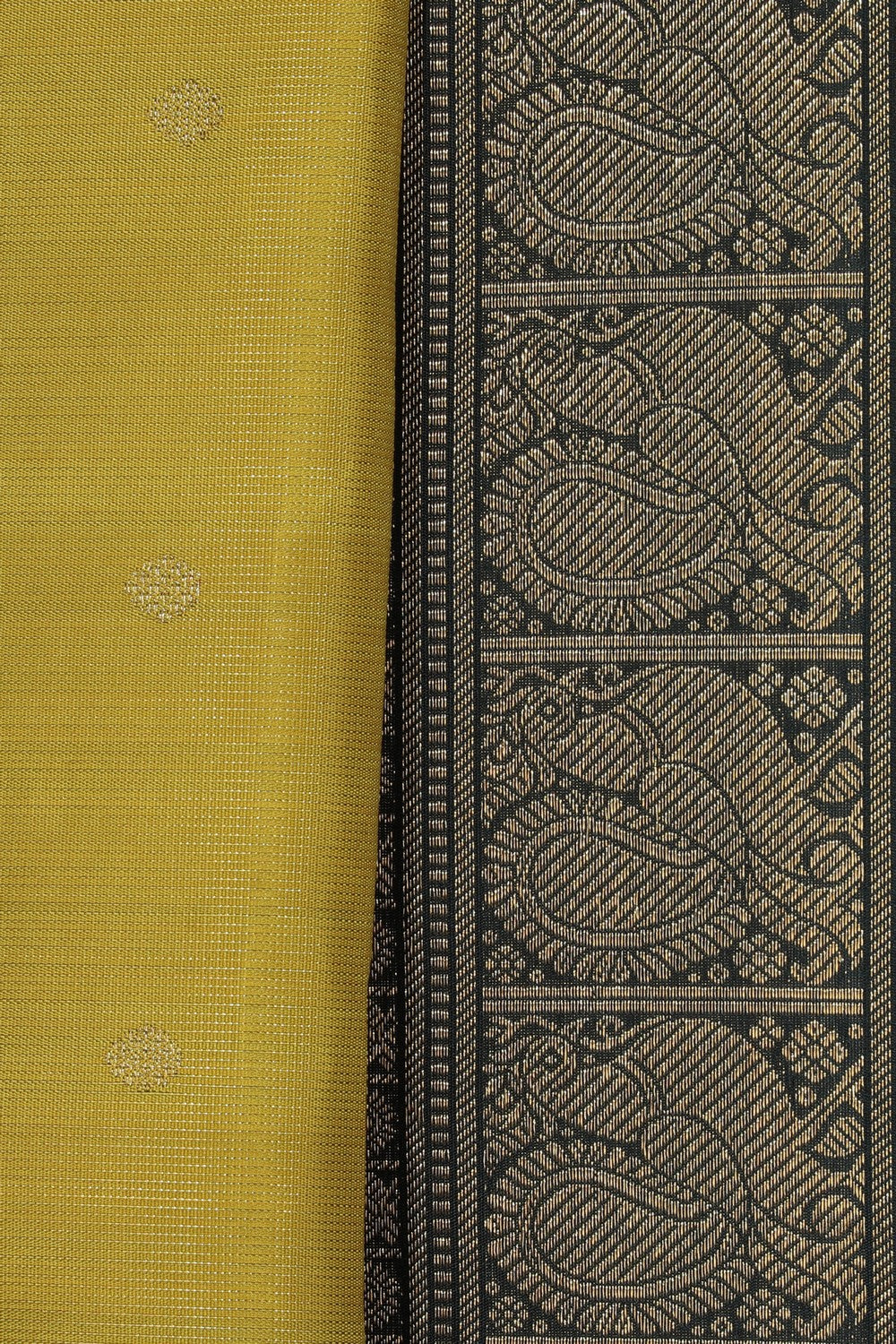 Image of Kanchipuram Silk Fenugreek Green Saree