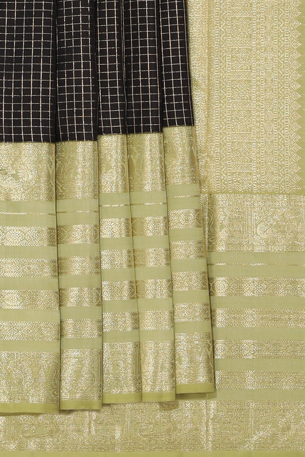 Image of Kanchipuram Silk Brown Saree