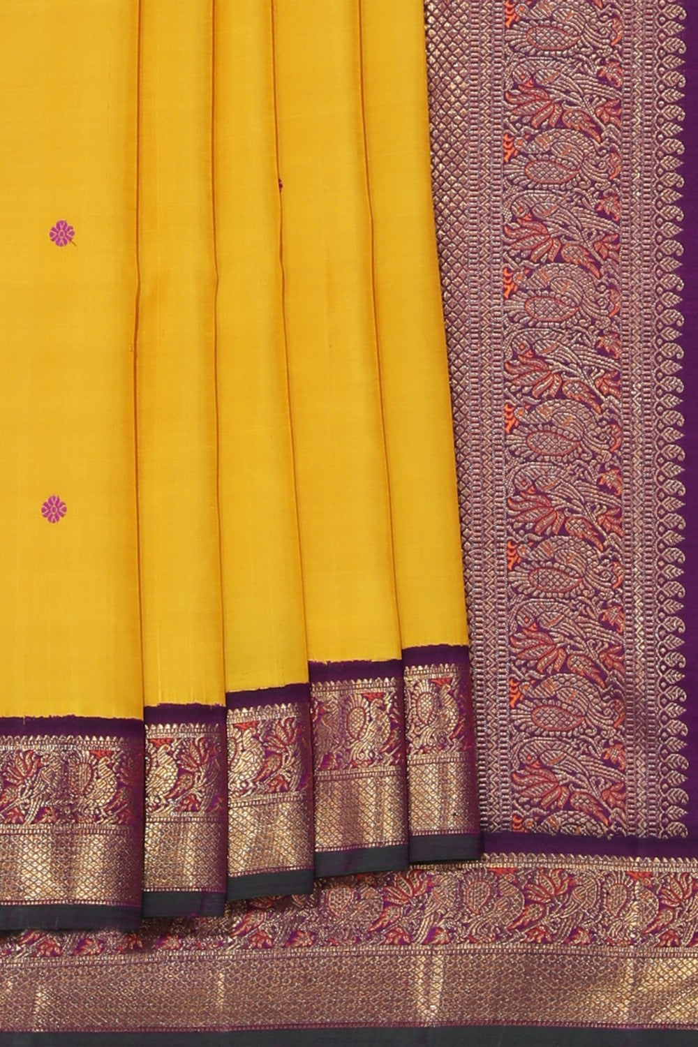 Kanchipuram Silk Yellow Saree