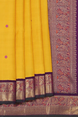 Image of Kanchipuram Silk Yellow Saree