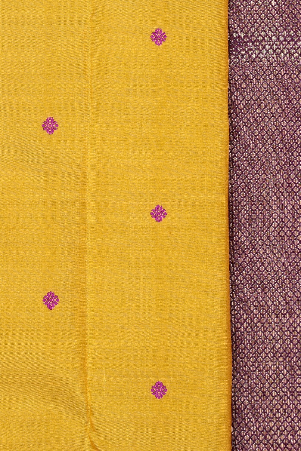 Kanchipuram Silk Yellow Saree