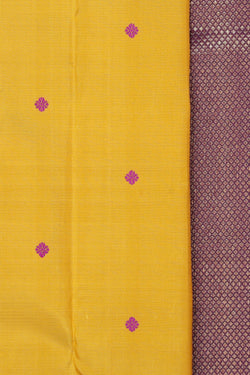 Image of Kanchipuram Silk Yellow Saree