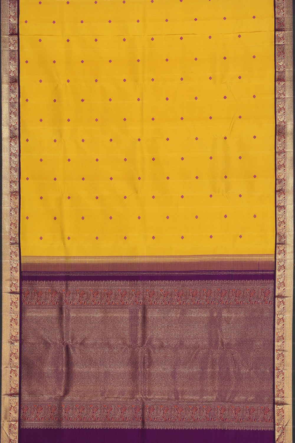 Kanchipuram Silk Yellow Saree