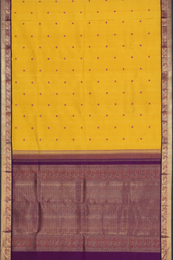 Image of Kanchipuram Silk Yellow Saree