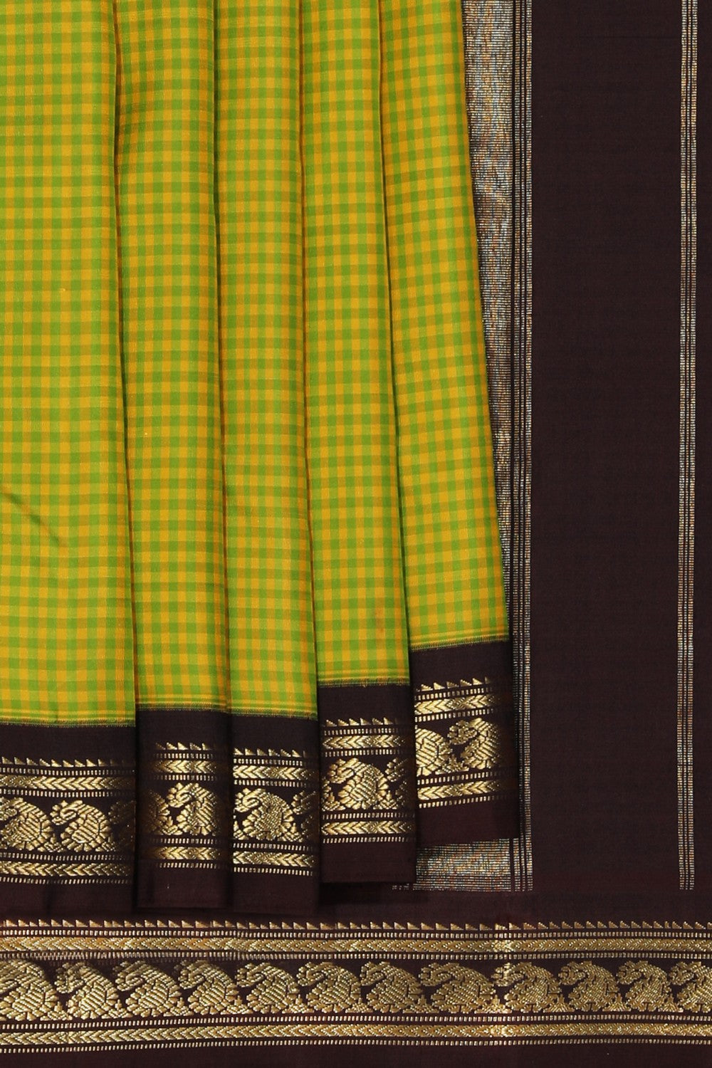 Kanchipuram Silk Yellow Saree