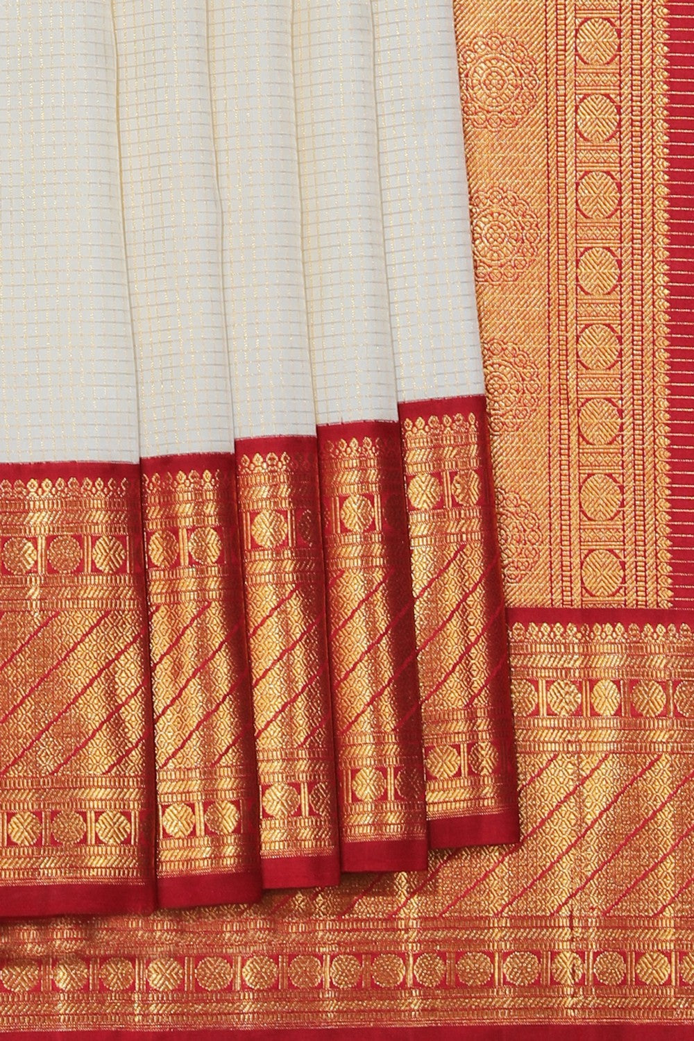 Kanchipuram Silk Off-White Saree