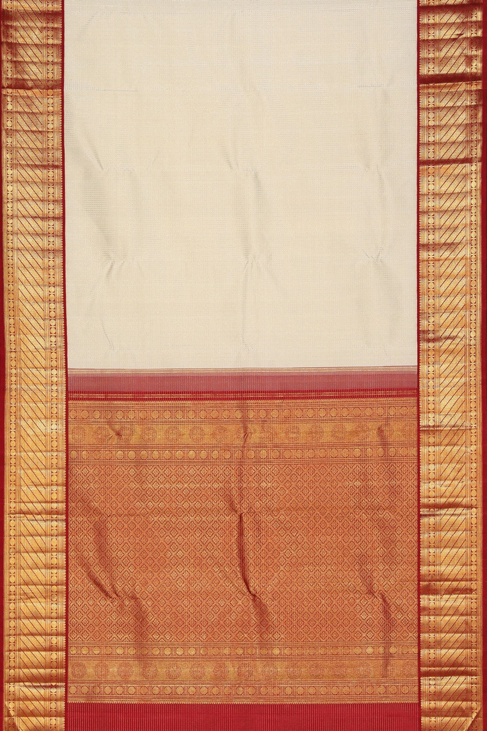 Kanchipuram Silk Off-White Saree