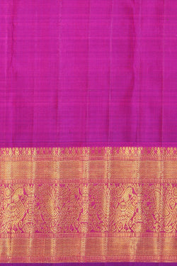 Image of Kanchipuram Silk Spring Yellow Saree