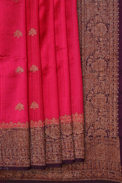 Image of Dupion Silk Handloom Banarasi Saree